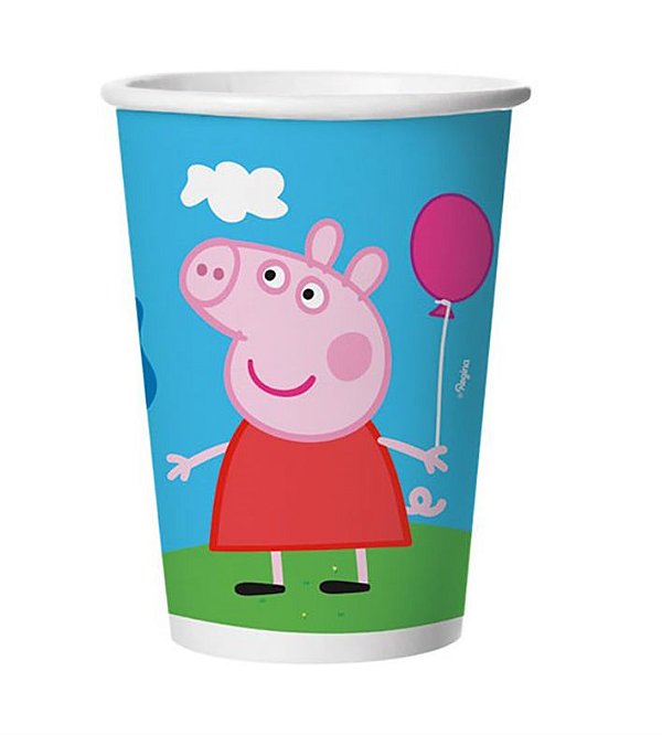 Copo de Papel Festa Peppa Pig 180ml - 12 unidades - Regina -  Festas