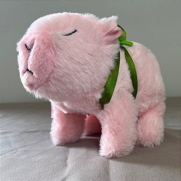 Capivara Pelúcia Eletrônica - Rosa- 15x10,5cm - 1 unidade - Rizzo