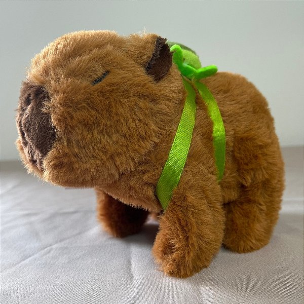 Capivara Pelúcia Eletrônica - Marrom - 15x10,5cm - 1 unidade - Rizzo