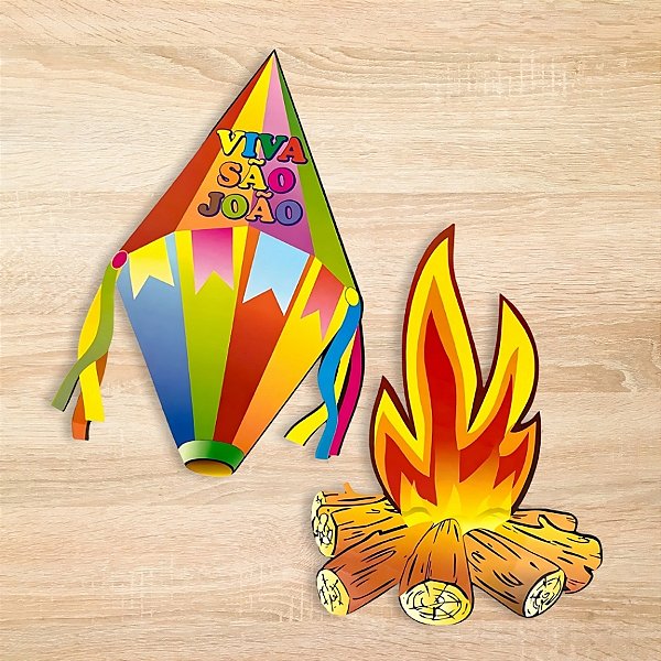 Painel Decorativo Balão e Fogueira De Festa Junina - 2 unidades - Rizzo