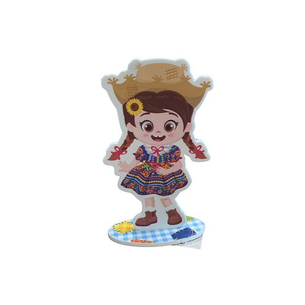 Enfeite de Mesa Em EVA Crianças Caipiras - Modelo 1 -  11,5x17,5cm - 1 unidade - Piffer  - Rizzo