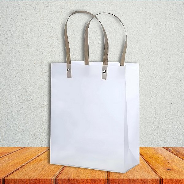 Sacola Transparente Fosca com Alça de Fibra - 30x22x8cm - 1 unidade - Rizzo - Rizzo