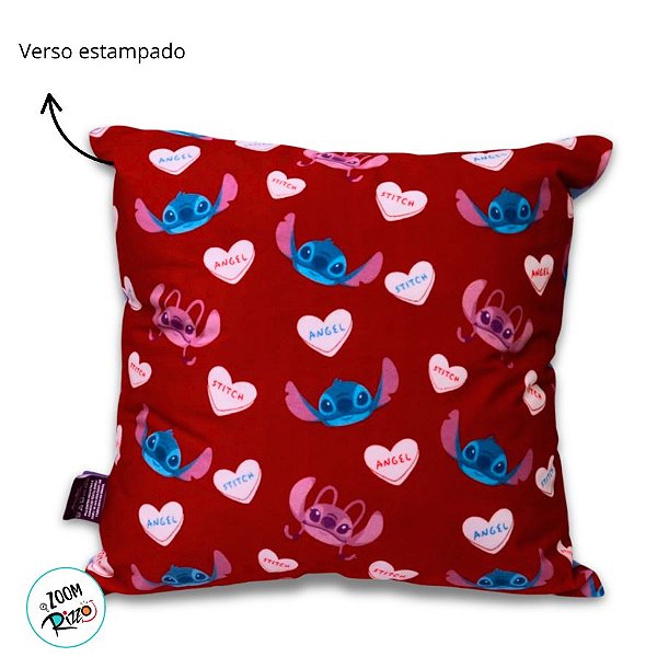 Almofada Stitch e Angel Namorados - 40x40cm - 1 unidade - Disney Original - Rizzo