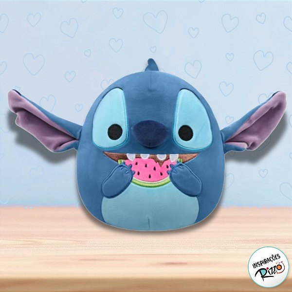 Pelúcia Stitch SquishMallowos - Melancia - 18cm - 1 unidade - Disney Original - Rizzo