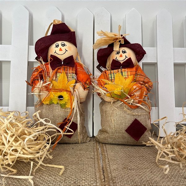 Peso De Porta Espantalho De Festa Junina - Vinho - 24cm - 1 unidade - Rizzo