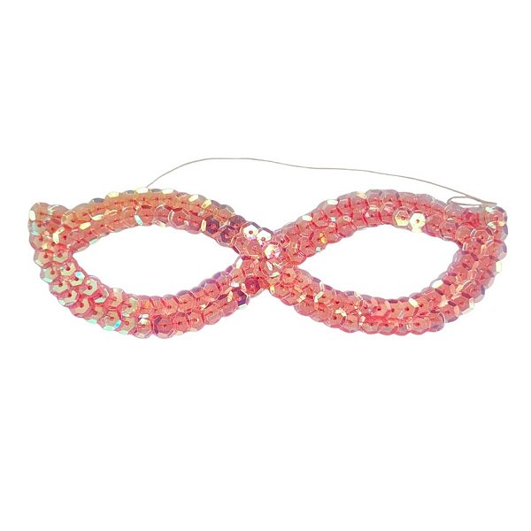 Máscara de Carnaval Infantil De Lantejoula - Rosa Claro - 1 unidade - Rizzo