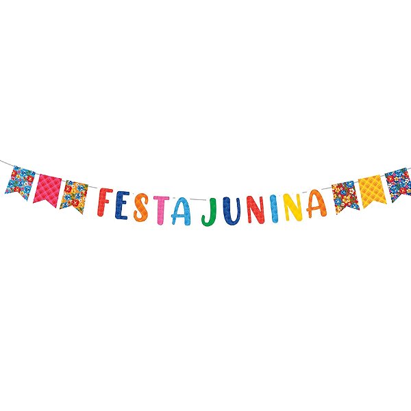 Varal Letreiro "Festa Junina" - Arraiá Bão Demais - 150x17cm - 1 unidade - Cromus - Rizzo