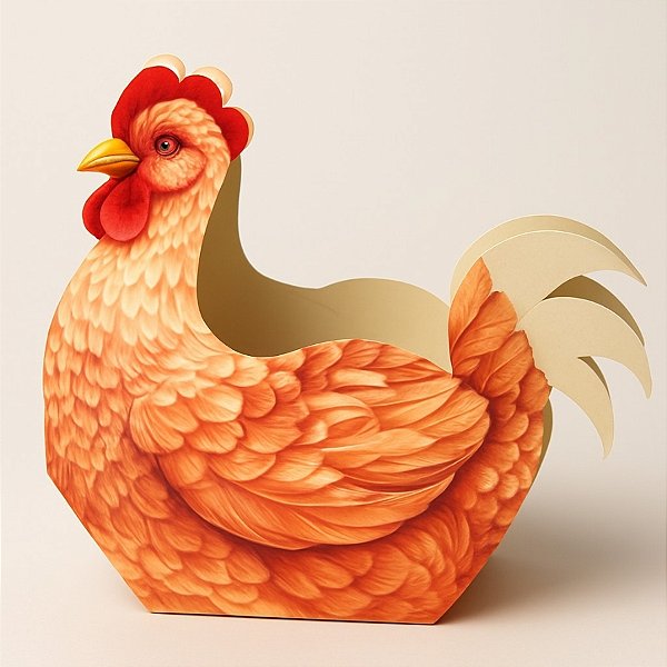 Enfeite De Galinha 3D De Festa Junina - 20,5x11x17cm - 2 unidades - Rizzo