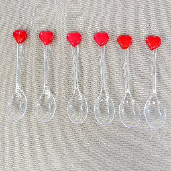 Colherzinha Decorada De Coração - 11cm - 6 unidades - Rizzo