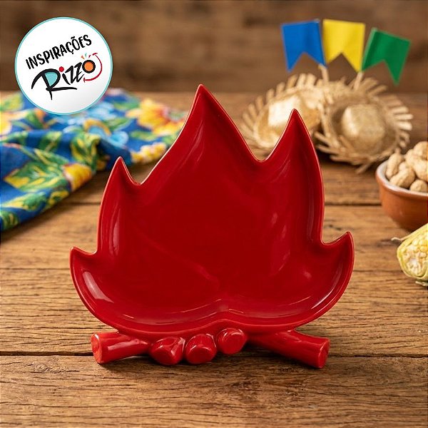 Bandeja Decorativa - Fogueira Vermelha - 1 unidade - Rizzo