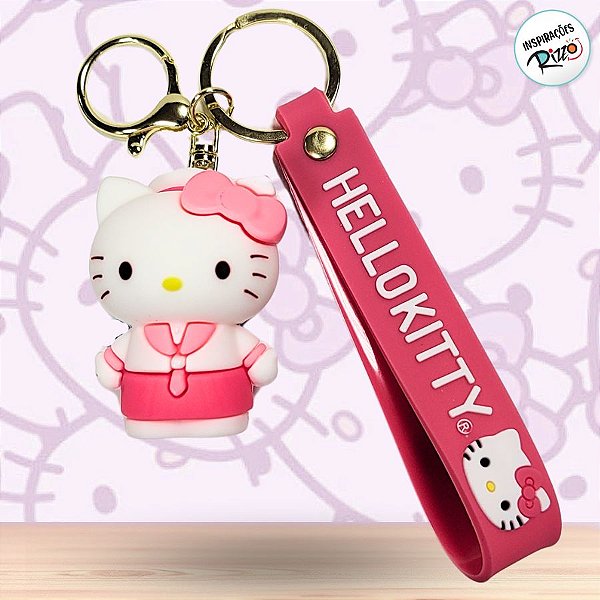 Chaveiro 3D Hello Kitty Rosa - 5cm - 1 unidade - Rizzo