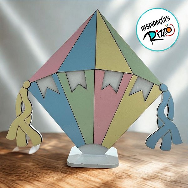 Balão São João em MDF De Festa Junina - Cores Pateis - 32x26cm - 1 unidade - Rizzo