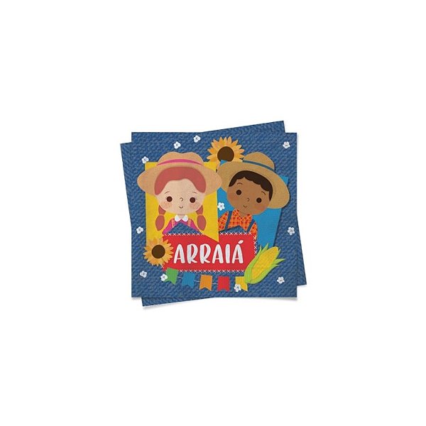 Guardanapo De Festa Junina Quadrilha - 24,5x24,5cm - 20 unidades - Cromus - Rizzo
