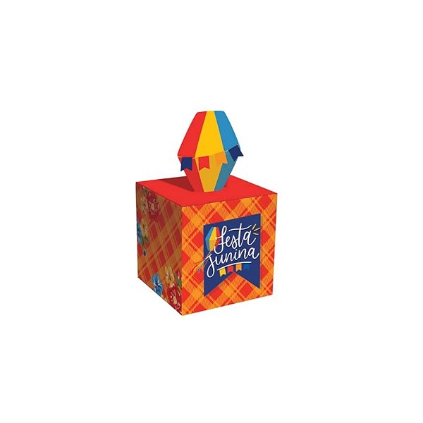 Caixa Pop Up - Balão De Festa Junina Arraiá Bão Demais - 9x9x8,5cm - 10 unidades - Cromus - Rizzo