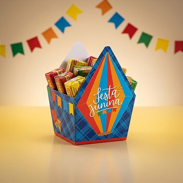 Cachepot Balão De Festa Junina - Arraiá Bão Demais - 9x9x8cm - 8 unidades - Cromus - Rizzo