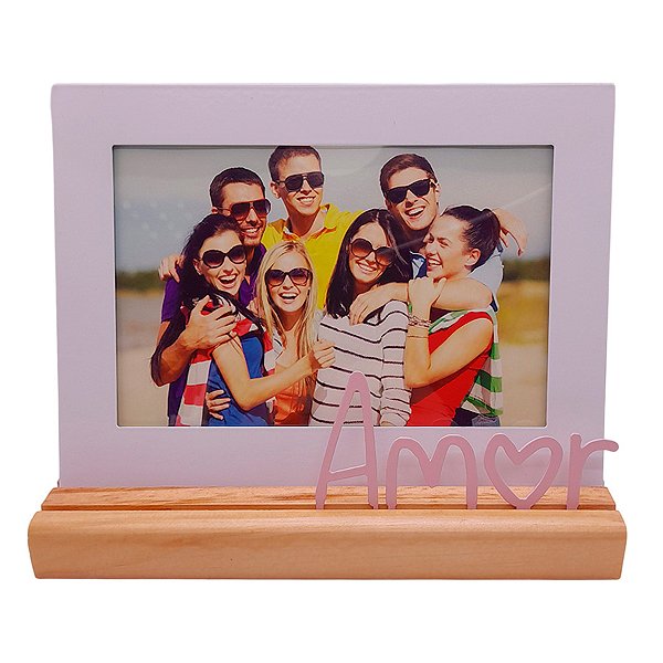 Porta Retrato Amor - Rosa - 1 unidade - Rizzo