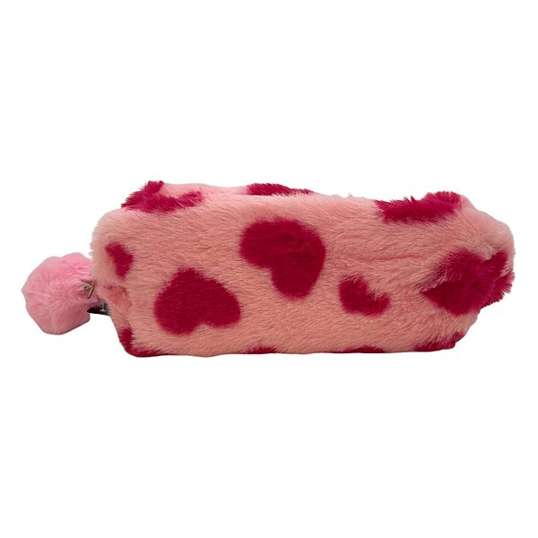 Estojo de Pelúcia - Corações Rosa - 26x9cm - 1 unidade - Rizzo