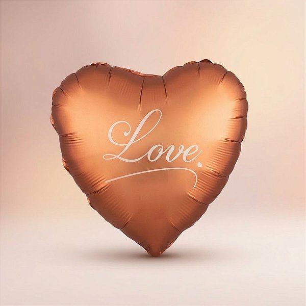 Balão de Festa Microfoil 18" 45cm - Love Café Fosco - 1 unidade - Rizzo