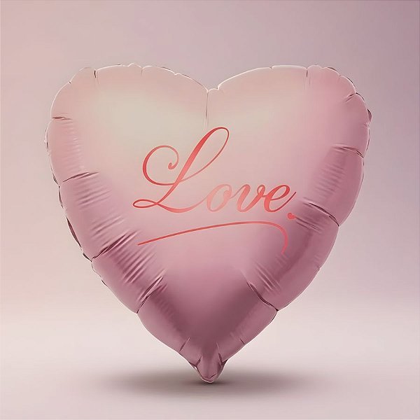 Balão de Festa Microfoil 18" 45cm - Love Rosa Fosco - 1 unidade - Rizzo