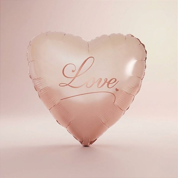 Balão de Festa Microfoil 18" 45cm - Love Creme Fosco - 1 unidade - Rizzo