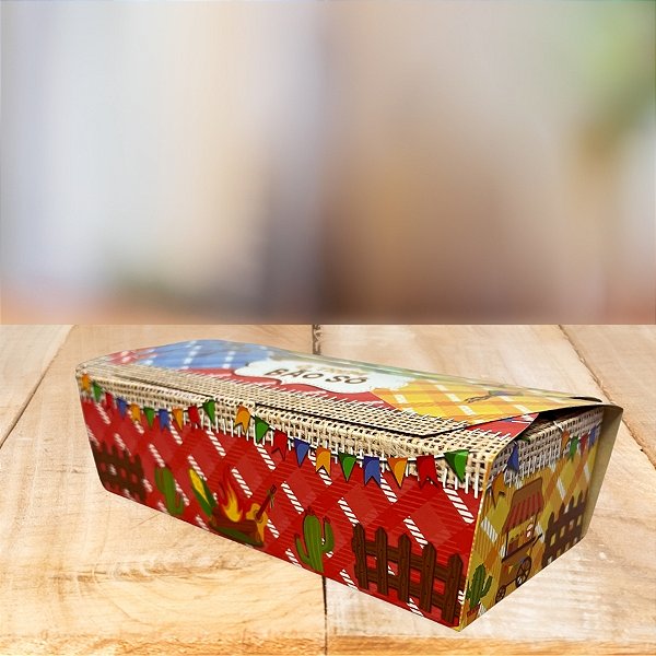 Caixa Surpresa Retangular De Festa Junina - "Ô Trem Bão Sô" - 4,5x17x8cm - 5 unidades - Decora Doces - Rizzo