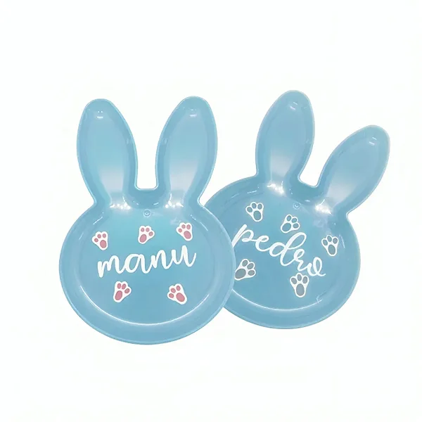 Bandeja Coelho Personalizada com Nome - Azul - 1 unidade - Rizzo Personalizado