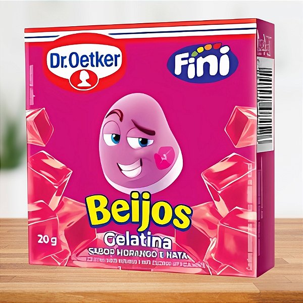 Pó Para Gelatina - Sabor Beijos de Morango e Nata - 20g - 1 unidade - Fini - Rizzo
