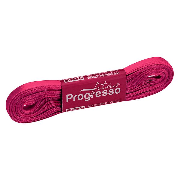 Fita Voal com Cetim Progresso 7mm nº1 - 10m Cor 2055 Rosa Amaranto - 01 unidade