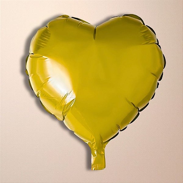 Balão De Festa Metalizado De Coração 10" 25cm - Dourado - 50 unidades - Rizzo - Rizzo