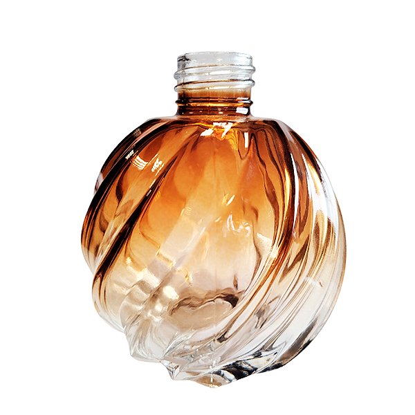 Frasco para Perfumaria de Vidro Redondo - Aspiral Degradê Ambar - 280ml - 1 unidade - Rizzo