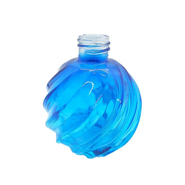 Frasco para Perfumaria de Vidro Redondo - Aspiral Azul - 270ml - 1 unidade - Rizzo