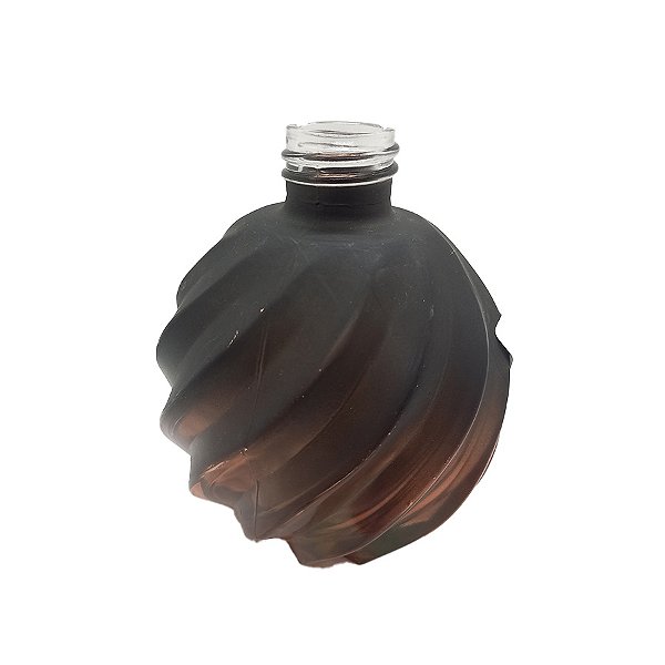 Frasco para Perfumaria de Vidro Redondo - Aspiral Preto fosco/Rose Degradê- 270ml - 1 unidade - Rizzo