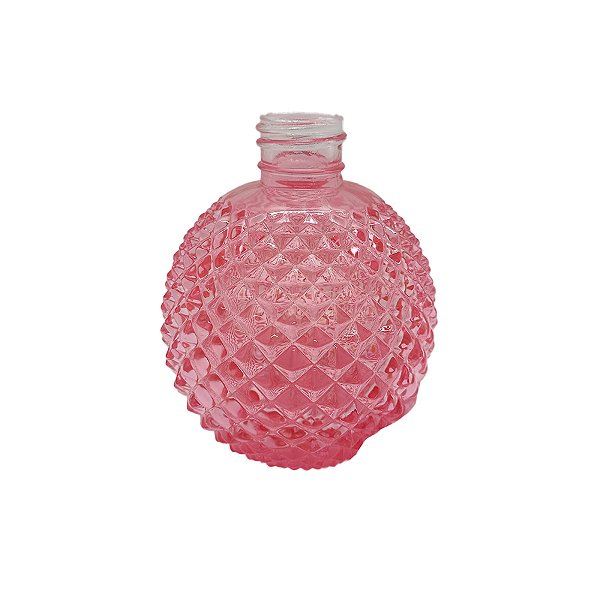 Frasco para Perfumaria de Vidro Redondo - Madri Rosa - 330ml - 1 unidade - Rizzo