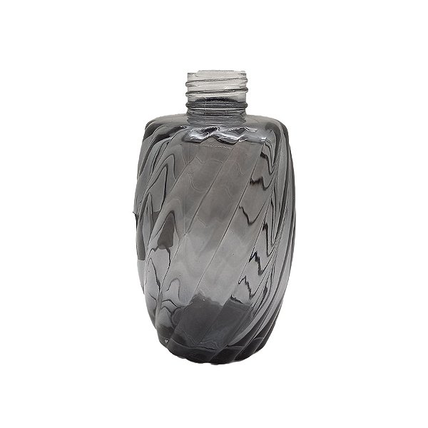 Frasco para Perfumaria de Vidro Cilíndrico - Espiral Cinza - 295ml - 1 unidade - Rizzo