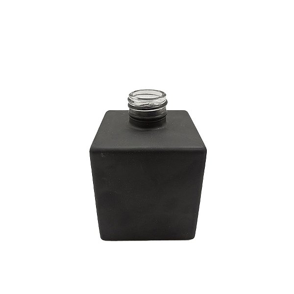 Frasco para Perfumaria de Vidro Quadrado - Cube Preto Fosco - 220ml - 1 unidade - Rizzo
