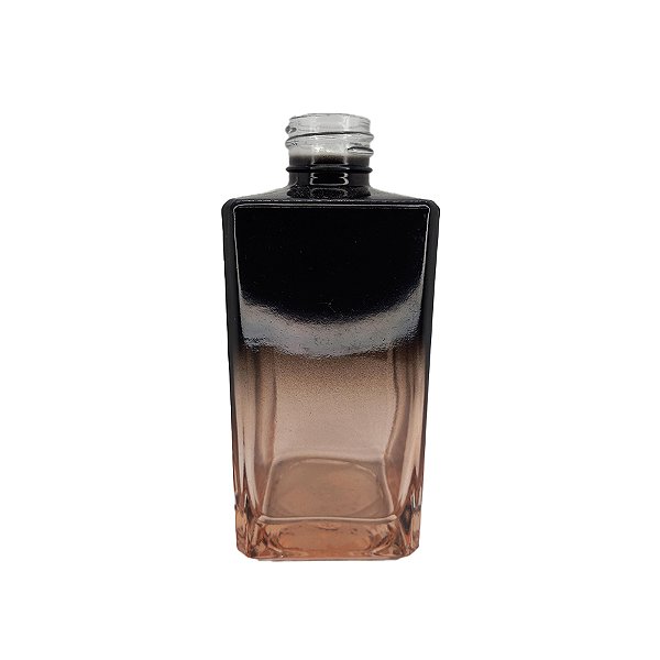 Frasco para Perfumaria de Vidro Quadrado - Square Preto/Rose - 250ml - 1 unidade - Rizzo