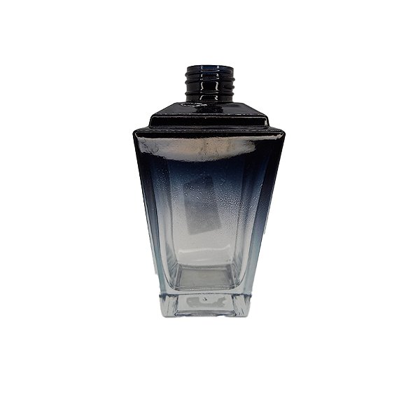 Frasco para Perfumaria de Vidro Trapézio - Preto/Azul Degradê - 260ml - 1 unidade - Rizzo