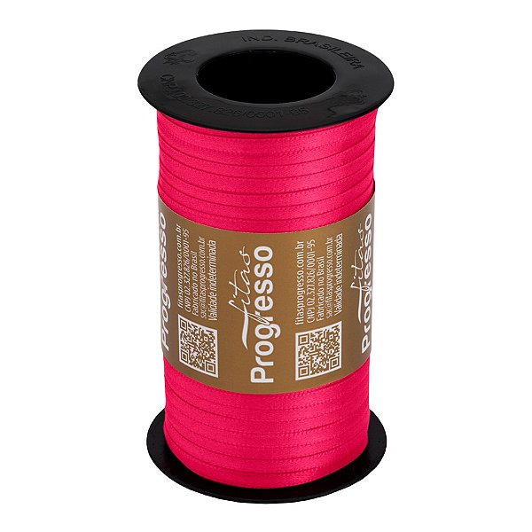 Fita de Cetim Carretel T900/000 4mm - 100m Cor 2055 Rosa Amaranto  - 1 unidade - Fitas Progresso - Rizzo