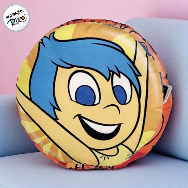 Almofada Redonda - Alegria e Tristeza - Divertidamente - 30x30cm - 1 unidade - Disney Original - Rizzo