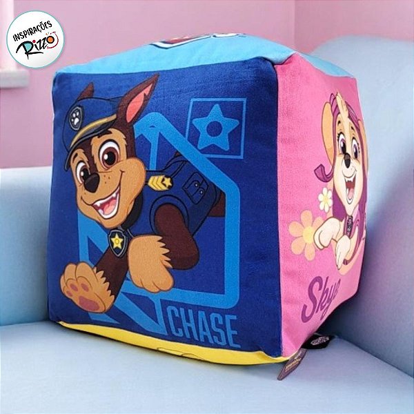 Almofada Cubo - Patrulha Canina - 26x26cm - 1 unidade - Zona Criativa - Rizzo