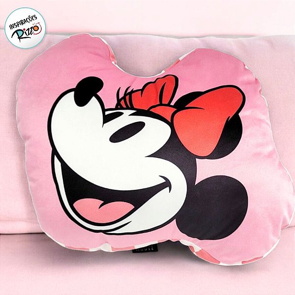 Almofada Formato Minnie Mouse Rosa - 37cm - 1 unidade - Disney Original - Rizzo