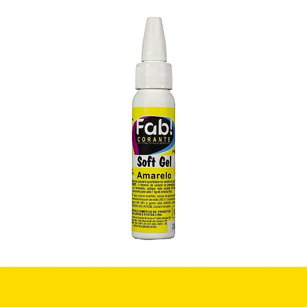 Soft Gel Corante Amarelo - 25g - 1 unidades - Fab - Rizzo