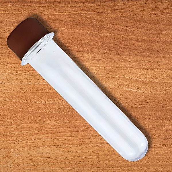 Tubete Para lembrancinha Cristal Com Tampa Marrom - 13cm - 10 unidades - Rizzo