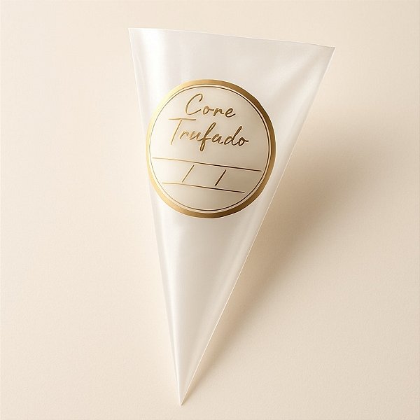 Kit Cone Metalizado Com Etiqueta - Incolor - 10x15cm - 50 unidades - Cromus - Rizzo