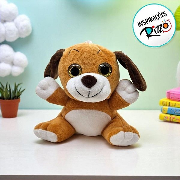 Cachorro De Pelúcia - Laranja - 15,5cm - 1 unidade - Rizzo
