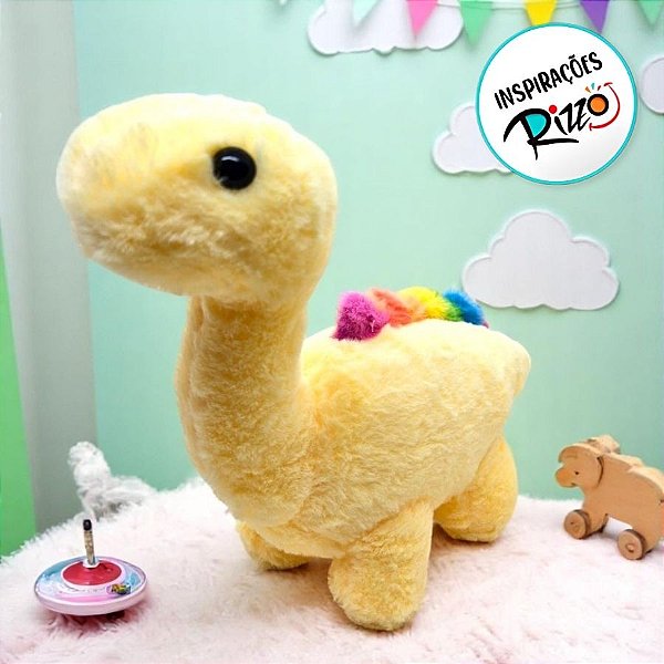 Dinossauro De Pelúcia - Amarelo - 37cm - 1 unidade - Rizzo