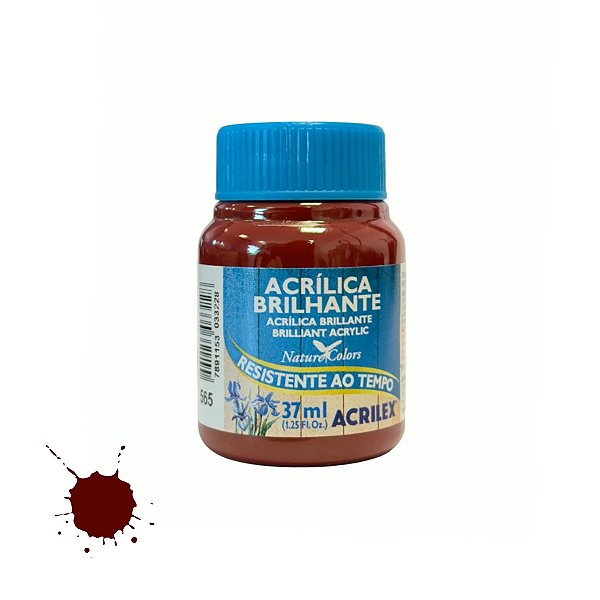 Tinta Acrílica Brilhante 37ml - Vinho - 1 unidade - Acrilex - Rizzo