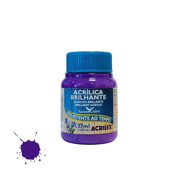 Tinta Acrílica Brilhante 37ml - Violeta - 1 unidade - Acrilex - Rizzo