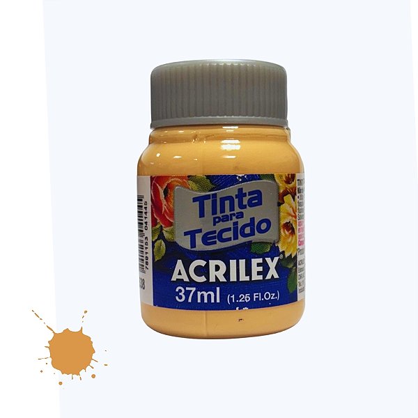 Tinta Para Tecido 37ml - Amarelo Pêssego - 1 unidade - Acrilex - Rizzo