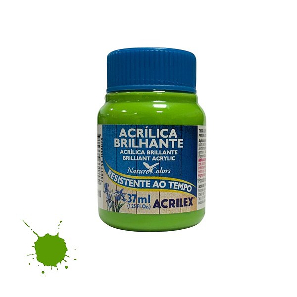 Tinta Acrílica Brilhante 37ml - Verde Folha - 1 unidade - Acrilex - Rizzo